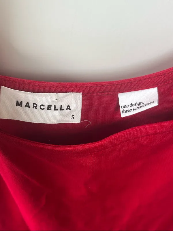 Marcella NYC Marvin European Ponte Tank Maxi Dress Red Size Small Quiet Luxury - Image 7