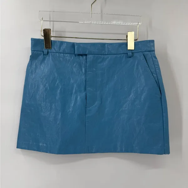 Rails Prim Faux‎ Leather Mini Skirt Bluestone size 4 - Image 7