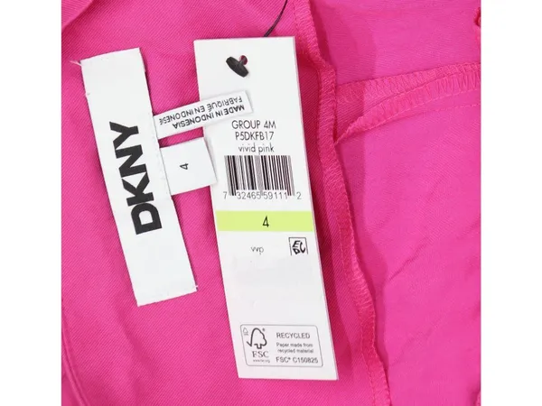 NWT DKNY Drawstring Tie-Front Wide-Leg Paperbag Pants P5DKFB17 Vivid Pink 4 - Image 9