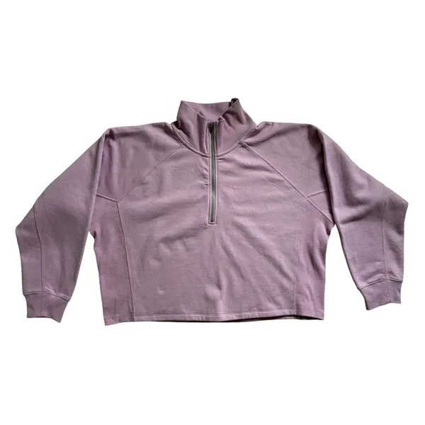 Express Womens Lavender Purple Fleece Quarter Zip Pullover Sweatshirt XL NWT - Image 8