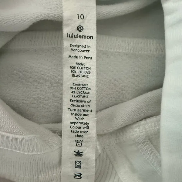 Lululemon Cropped Hoodie Sweatshirt Size 10‎ Stain - Image 9