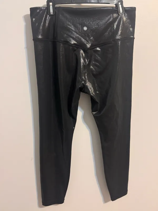 Athleta‎ Black Elation Shine Tight Leggings Women's XL - Image 3