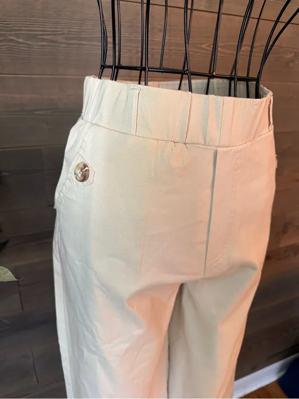 Ladies elastic cropped wide leg trousers - Image 3