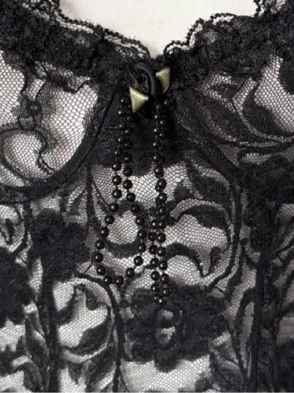 Black Lace Babydoll Slip - Image 4