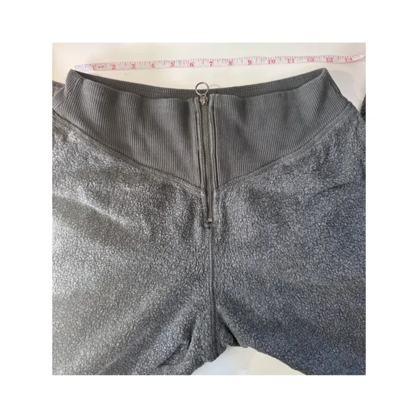 Aerie Charcoal Gray Fleece Zip Front Corset Waist Joggers Sweatpants Medium‎ - Image 7