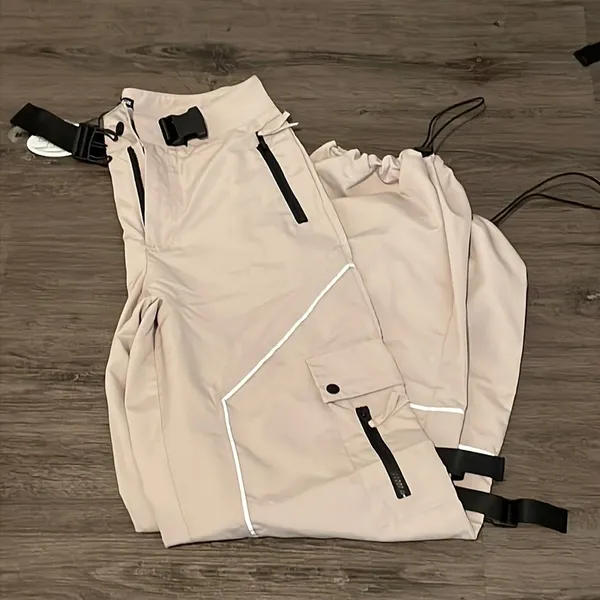 NWT dollskill dolls kill poster grl wide leg reflective track pants parachute s - Image 3