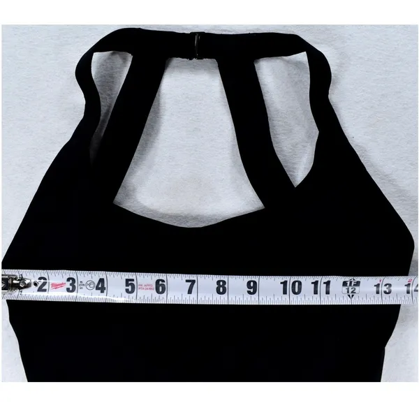 Halara Black Halter Neck Open Back Active Dress Twist Detail Small - Image 9