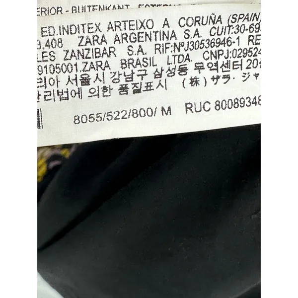 Zara Women Metallic Floral One Shoulder Mini Ruffle‎ Bodycon Dress Multicolor M - Image 9