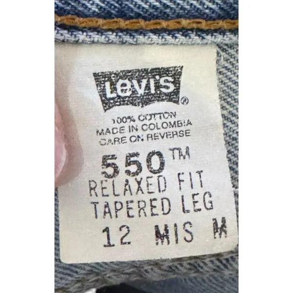Levi's Womens Jeans 550 Relaxed Fit Tapered‎ Leg Silver Tab Denim Blue 12 Misses - Image 5