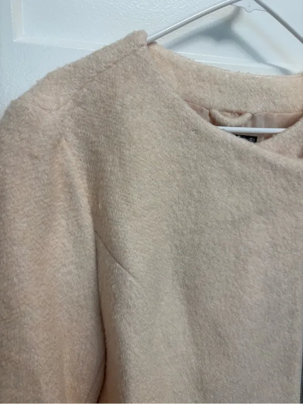 Metaphor Women's Asymmetric Zip Wool-Blend Coat in Light Blush - Image 5