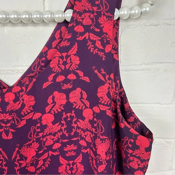 CABI Modern Cameo Magenta Face Figure Patterned Tank Top Size M - Image 5