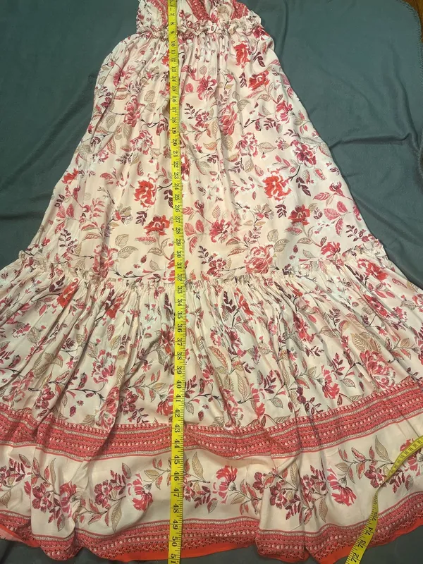 Blue Rain Pink Floral Maxi Dress Size S - Image 8