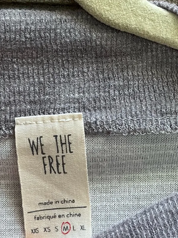Free People We The Free Nikala Dolman Sweatshirt Zipper Top Grey Medium - Image 7