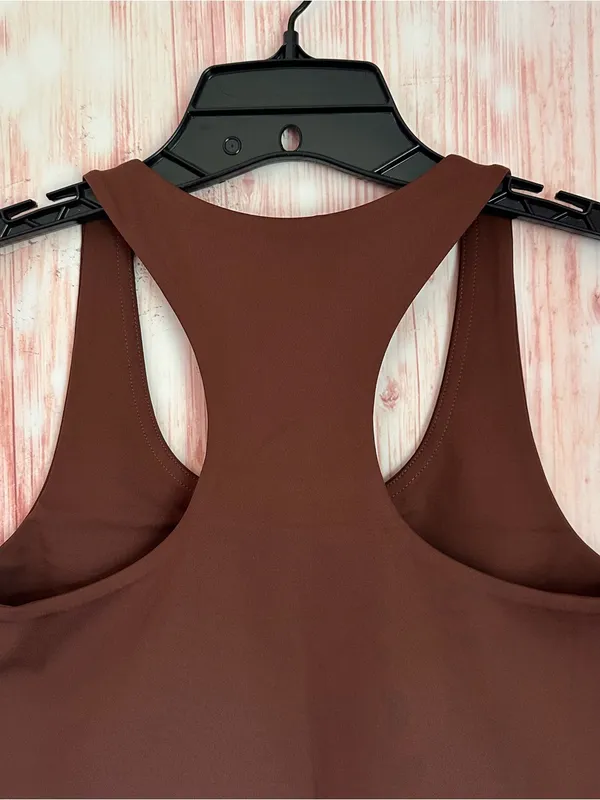 Girlfriend Collective Cafe Brown Paloma Racerback Sports Bra Style 1002 Sz M - Image 10
