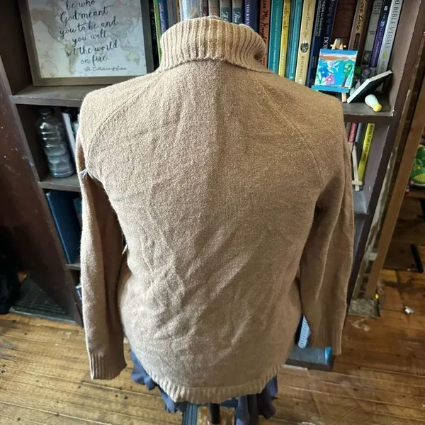 J Crew camel cowl neck alpaca wool blend XS pullover sweater Tan - Image 3