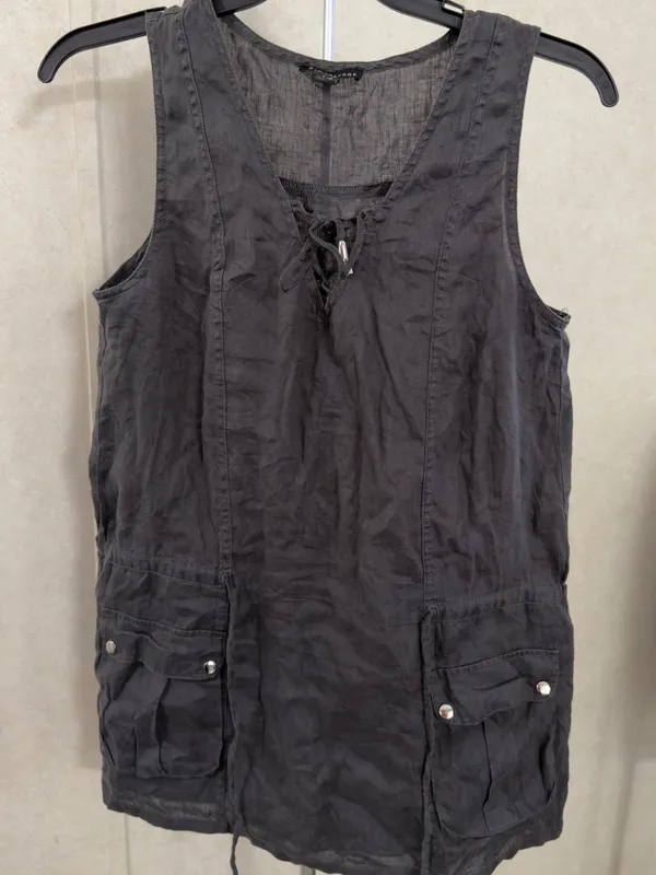 Twenty One Black Sleeveless Lace-Up Drawstring Romper - Image 4