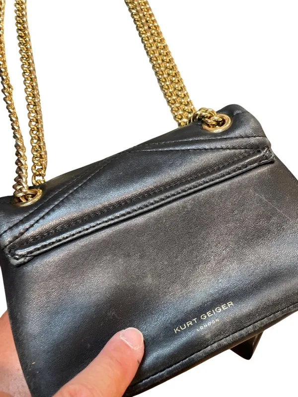Kurt Geiger London I Am Leather quilted wms black leather crossbody SKU 10-527 - Image 15