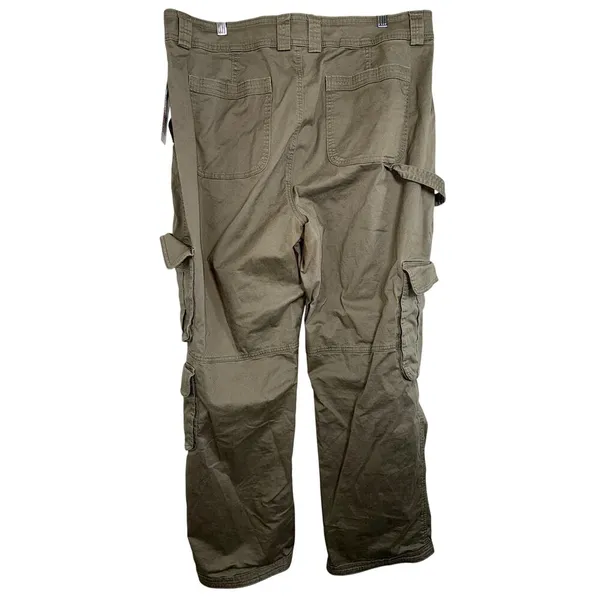 Abercrombie & Fitch Curve Love Khaki Brown Utility Vintage Cargo Pants Sz 33 16 - Image 2