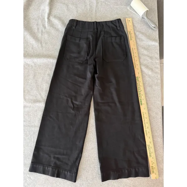 Maeve Colette High Waisted Wide Leg Trousers Utility Patch Pocket Crop Pants - Image 6
