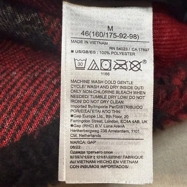 GAP Red and Black Plaid Teddy Jacket - Image 8