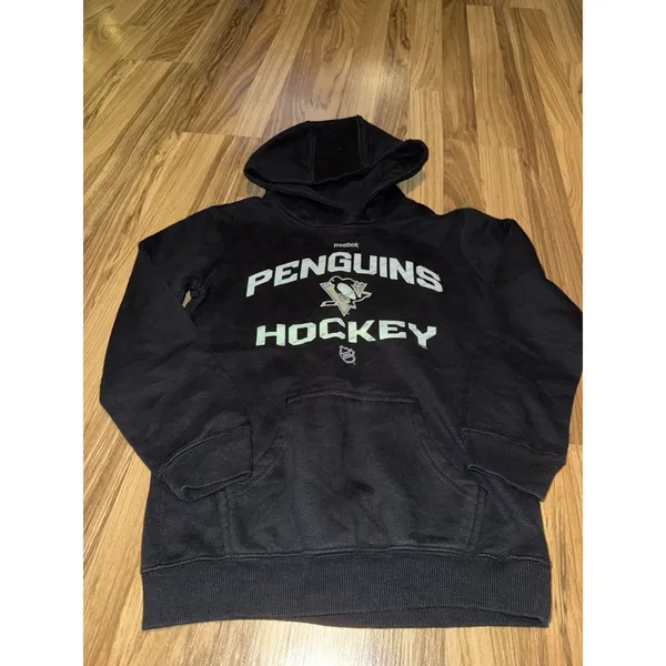 Reebok Pittsburgh‎ Penguins Boys Sz 8 T-Shirt Hoodie Cotton EUC - Image 4
