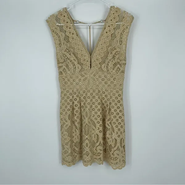 Free People One Million Lover‎ Ivory Lace Mini Dress Women Size 2 - Image 2