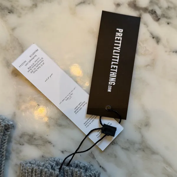 NWT PRETTYLITTLETHING Grey Ribbed Slouchy Handwarmers - Image 6