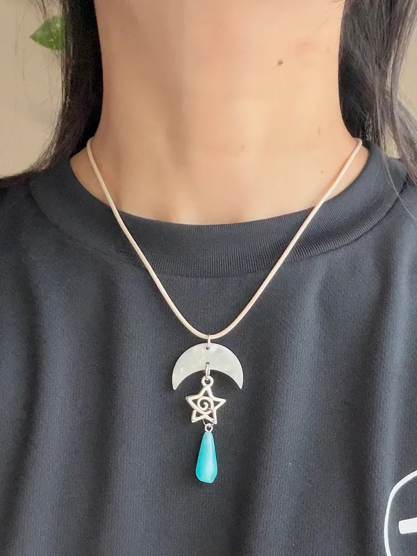 Handmade grunge y2k cute star swirl celestial necklace💫🌀 - Image 5