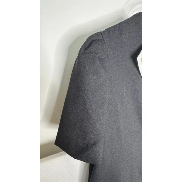1990s Jeanette Maternities Black Minimalist Swing Dress Medium to Large - Image 7