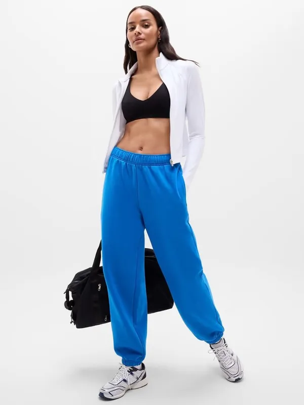New Athleta S Forever Fleece Jogger Breaker Blue Small Regular - Image 3