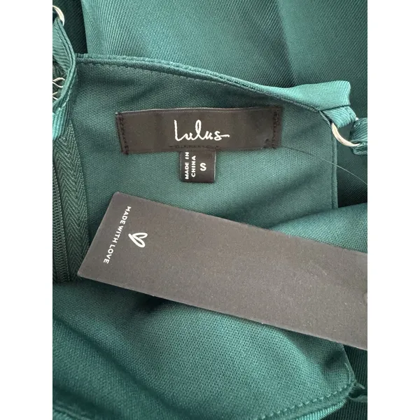 NWT Lulus Broadway Show Emerald Green High Low Satin Gown Size Small - Image 7
