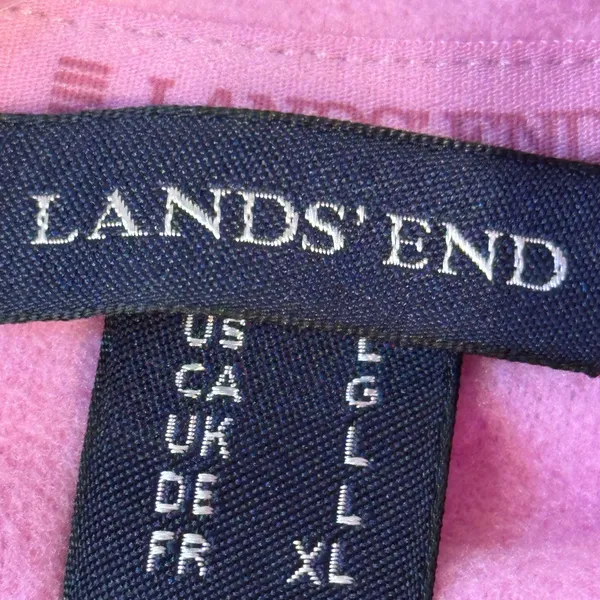 Lands End Womens Fleece Vest Pink‎ Full Zip Mock Neck Pockets Size Large L - Image 2