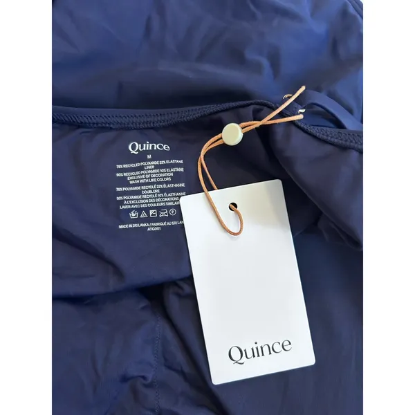 New Quince Deep Navy Italian Cami One-Piece Swimsuit Size Medium - Image 5