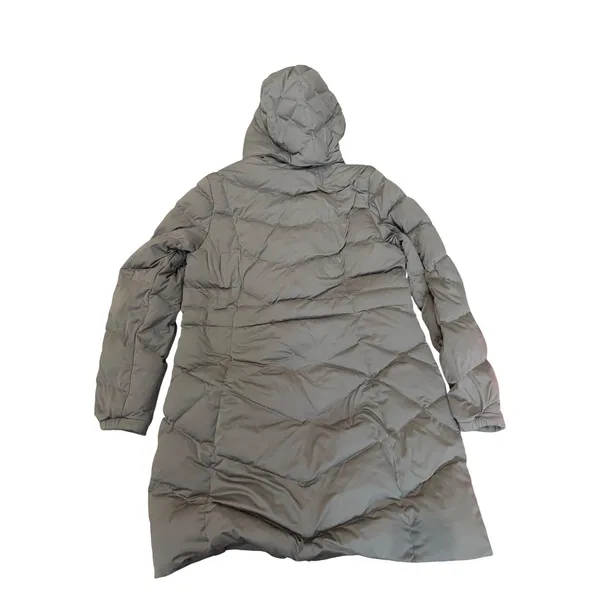 LL Bean Womens Ultrawarm Down Coat Gray Hooded Puffer Parka Jacket Large 505262 - Image 2