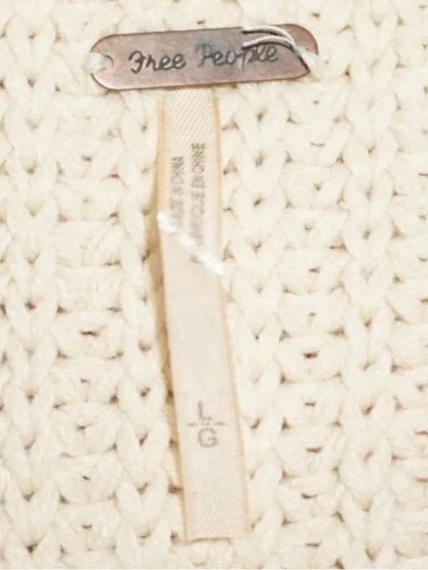 Free People Swim Too Deep Cream Turtleneck Oversized Sweater Size: Large Cozy - Image 5