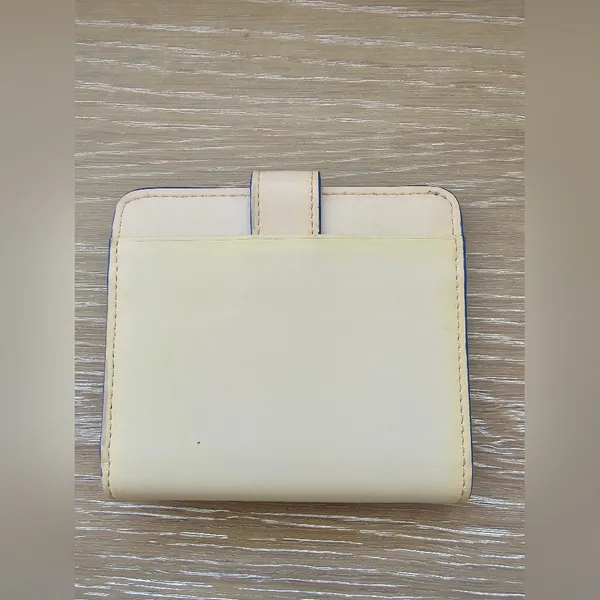 Lodis Leather Compact Bifold Wallet - Cream & Electric Blue - Small Card Case - Image 2
