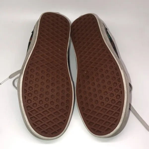Women's Vans Black Suede Iridescent Checkerboard Size 7.5 Low Top Skater Lace Up - Image 7
