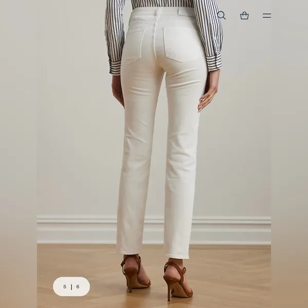 Ralph Lauren Women's Classic White Straight Leg Jeans Size 8 - Image 3