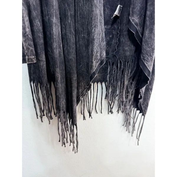 Vocal Cardigan Western Aztec Studded Fringe Women's Small Black Boho Biker USA - Image 6