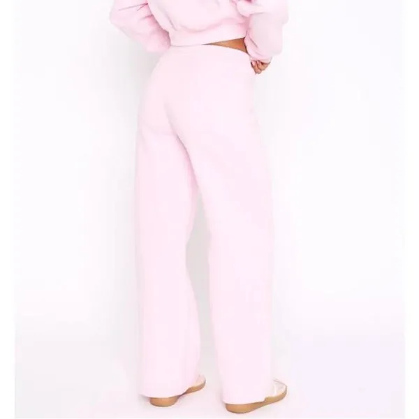 White Fox Straight Forward Wide Leg Sweatpants Posy Pink S - Image 2
