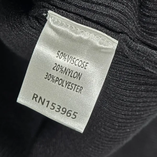 AREA STARS Black‎ Ribbed Knit Square Neck Long Sleeve Sweater Dress XS - Image 4