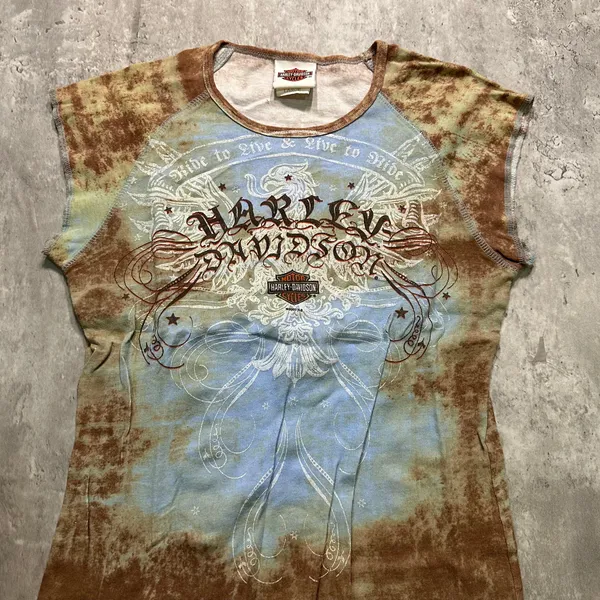 Harley Davidson Vintage y2k Shirt Multi Color - Image 3