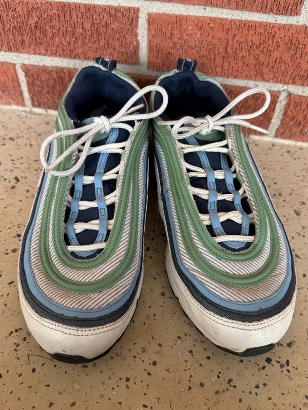 2008 Nike Air Max 97 Womens Size 8.5 green‎ blue grey color sneaker shoes - Image 5