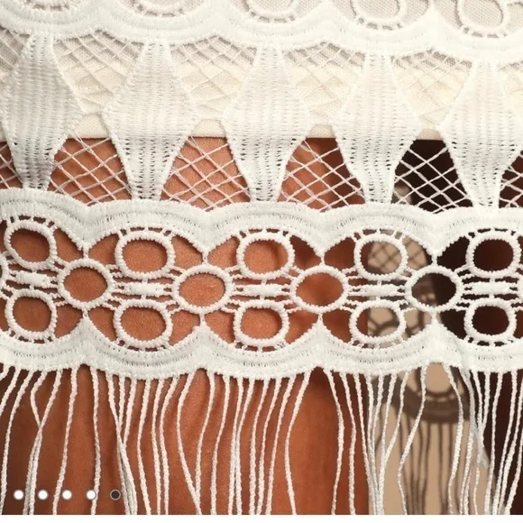 Lulus‎ Kenna White Crochet Lace Sleeveless Bodycon Dress MEDIUM - Image 4