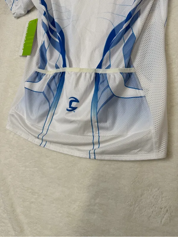 Cannondale Cycling Jersey Energy LE Zip Up Top White Blue Womens Size Large NWT - Image 7