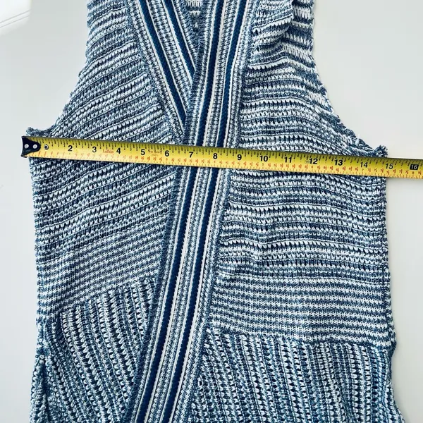Ariat women blue Western Sweater Vest open front sleeveless Cardigan duster S - Image 5