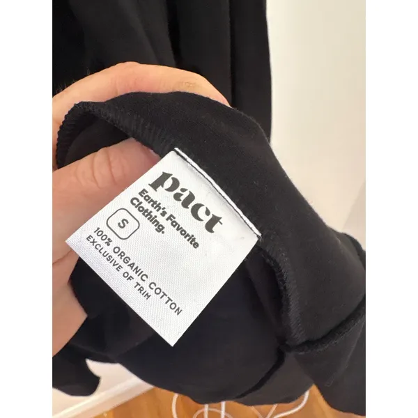 Pact Womens Organic‎ Cotton Shawl Collar Open Front Cardigan Pockets Black Small - Image 3