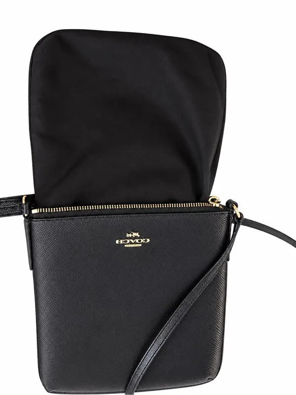 Coach Crossgrain Leather North South Crossbody Messanger Bag Black - Image 5