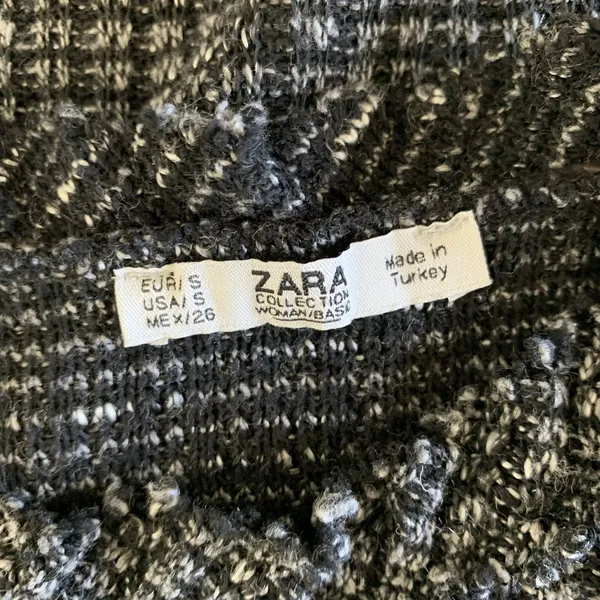 Zara Knit Top Small Gray Black Short Sleeve Stretch Y2K Preppy Chic - Image 6