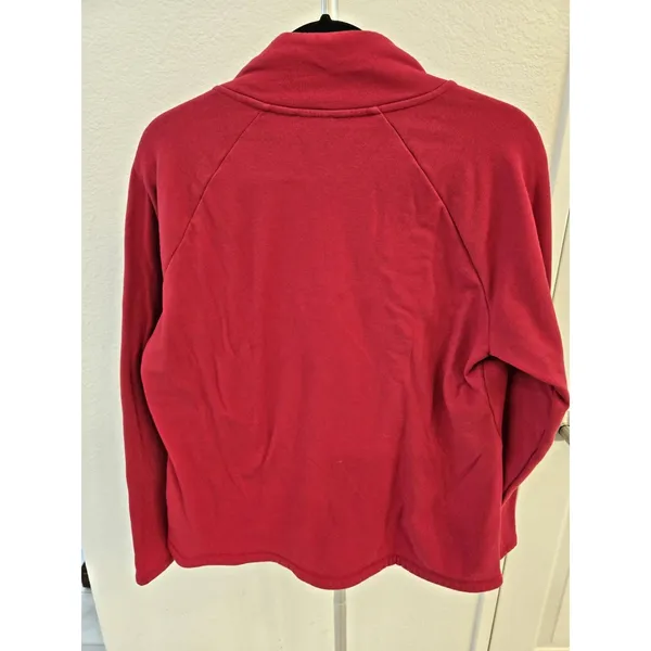 T by Talbots Red Crimson Pullover Sweatshirt Crew Neck Long Sleeve Womens Size L - Image 5